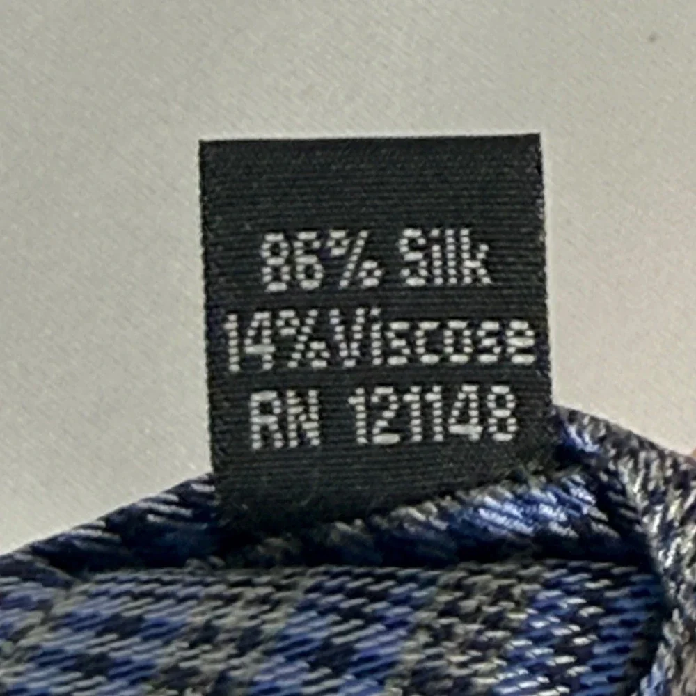 Calvin Klein Necktie Mens Blue Glen Plaid Silk Blend Professional Accessory